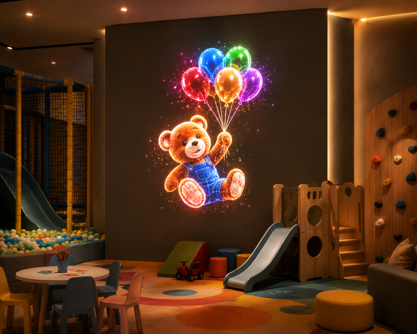 Air Vision hologram in a kids playzone