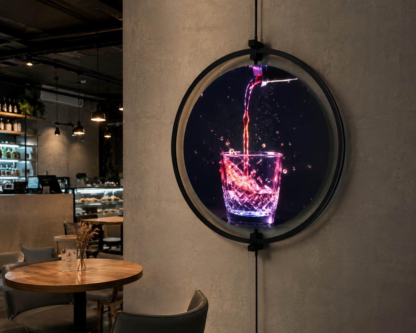Air Vision hologram in a café