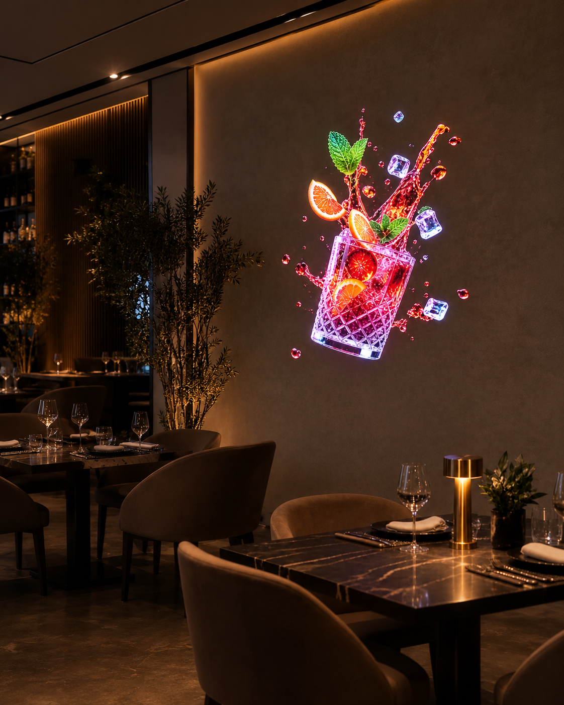 Air Vision hologram in a restaurant